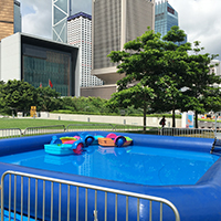充氣水池連手搖船 Inflatable Pool With Paddle Boats